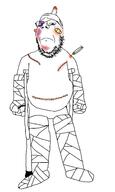 arm band_aid bandage black_eye bruise cast closed_mouth crutch crying full_body glasses hand injured leg sad scar soyjak stitch stubble syringe variant:gapejak // 1896x3154 // 252.9KB