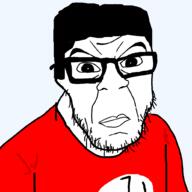 artist:test_1234 chud hair nazi_flag nazism red_shirt series:fusionjaks subvariant:feralchud variant:chudjak variant:feraljak // 1025x1025 // 24.9KB