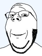 bald glasses hair looking_at_you monochrome mutton_chops restoration series:soyjak_restoration_project smile soyjak stubble subvariant:wholesome_soyjak template transparent_background variant:gapejak // 600x800 // 8.7KB