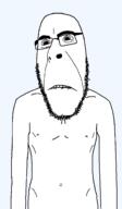 bald biting_lip closed_mouth frown glasses navel nipple series:hornyjaks skinny soyjak stubble subvariant:hornyson subvariant:hornyson_slim template thick_eyebrows transparent_background variant:cobson // 948x1619 // 33.4KB