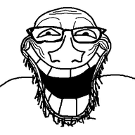 glasses happy looking_at_you meta:not_a_fucking_duplicate open_mouth stubble trollface variant:soytroll wrinkles // 400x400 // 10.5KB