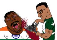 blood bloodshot_eyes buff chainsaw chud crying dead fat flag:india flag:pakistan glasses india indian mustache pakistan pakistani rotten_teeth shitskin soyjak stubble sweat_stain sweating variant:bernd variant:chudjak // 1238x872 // 215.0KB