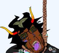 badge booger crying discord flag:minor_attracted_person flies glasses hair hanging herb_(user) homestuck homestuck_pedo horn latvia leaf pedophile rope soyjak_blog stink_lines stubble trend:slopjak // 1010x900 // 176.0KB