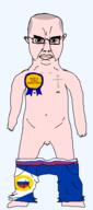 autonomous_okrug award balding christianity chukotka_autonomous_okrug eastern_orthodox flag flag:chukotka_autonomous_okrug flag:russia full_body glasses hair naked nsfw orthodox_cross penis russia skinhead small_penis soyjak subvariant:chudjak_front subvariant:obsessedchud text transparent transparent_background underpants variant:chudjak white_skin // 848x1911 // 52.4KB