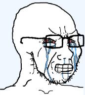 angry bald bloodshot_eyes clenched_teeth crying glasses looking_to_the_right open_mouth soyjak stubble subvariant:soyak_34 tear template transparent_background variant:soyak // 607x678 // 14.9KB