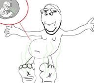 2soyjaks arm foot glasses hand leg pregnant soyjak stinky stubble subvariant:wholesome_soyjak variant:gapejak variant:soyak // 714x635 // 46.6KB