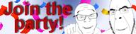 2soyjaks 4chan ad advertisement anime banner confetti gradient hair join_the_party meta:240x60 old_internet series:oldnet_assets shadow variant:cobson variant:feraljak wholesome yotsoyba // 240x60 // 19.1KB