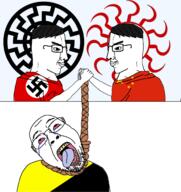 bloodshot_eyes crying flag:anarcho-capitalism flag:china flag:nazi_germany glasses hanging rope sonnenrad stubble variant:bernd variant:chudjak // 1560x1659 // 603.5KB
