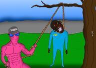 ack admin artist:crimsonvoidhydra1488 astrofene_(namefag) beard black_skin brown_skin closed_mouth clothes crimean_tatar crimeanigger dead doll_(user) faggot flag:crimean_tatar glasses grass ground hair hanging hat interlaced_png janny lynching nigger open_mouth pink_skin rope shitskin smile soybooru staff tranny tree variant:bernd variant:feraljak water // 2100x1500 // 983.9KB
