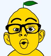baby ear food foodjak fruit glasses leaf lemon open_mouth series:fruiterz! soyjak subvariant:baby_nojak variant:nojak yellow_skin // 445x485 // 8.9KB