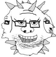 3soyjaks closed_mouth fakemon glasses grin open_mouth pokemon soyjak spike stubble variant:unknown // 500x514 // 128.9KB