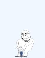 animated full_body glasses hand jumping leg pogostick smile soyjak stubble transparent_background variant:cobson // 650x826 // 137.0KB
