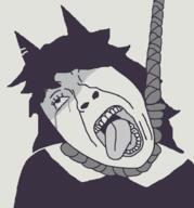 ack bloodshot_eyes cat_ear crying fundamental_paper_education hair hanging miss_circle open_mouth rope suicide variant:bernd // 873x935 // 18.1KB