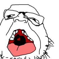 r artist:QQlive assburgers autism glasses open_mouth soyjak stubble variant:mouthjak // 500x500 // 29.5KB