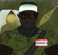 2soyjaks Warrior-Z(user) balaclava battle_for_dream_island brown_eyes brown_skin buff camouflage clothes drawn_background facial_mark fart female firearm flag:minor_attracted_person headband hello_my_name_is_(sticker) hijab islam leafy_(battle_for_dream_island) map_(pedophile) mask namefag_drama pedophile rocket_launcher star_and_crescent subvariant:muscular_chud subvariant:wholesome_soyjak terrorist variant:chudjak variant:gapejak vein yellow_sclera // 1067x1011 // 954.8KB