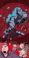 destruction giant jawline multiple_soyjaks red_eyes robot shading stubble subvariant:wholesome_soyjak variant:chudjak variant:cobson variant:gapejak variant:markiplier_soyjak // 600x1200 // 233.4KB