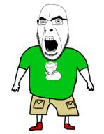 2soyjaks child closed_mouth clothes dancing_swede ear full_body glasses open_mouth smile soyjak stubble variant:cobson variant:impish_soyak_ears // 529x683 // 57.9KB