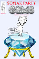 ear gem poster propaganda soyjak soyjak_party stubble text variant:impish_soyak_ears // 935x1392 // 742.5KB