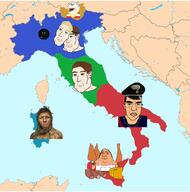 amerimutt arm austria balding brown_skin butcher cheese clothes country ear flag glasses hairy hand happy italy map meat open_mouth pink_skin police police_hat sausage series:ethnoracial_maps smile soyjak stubble subvariant:chudjak_front subvariant:impish_amerimutt variant:chudjak variant:impish_soyak_ears variant:ishish_soyak_ears // 1779x1800 // 213.4KB