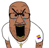 brown_skin cross flag:lgbt_pride_flag ichthys necklace variant:el_perro_rabioso what_would_jesus_do // 430x415 // 37.6KB