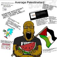 brown_skin coaxed_into_a_snafu holding_object israel obsessed obsession palestine soyjak text twitter variant:markiplier_soyjak watermelon wordswordswords yapping // 1079x1073 // 218.7KB