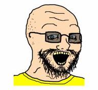 beard clothes crazed g_(4chan) glasses luke_smith meta:low_resolution open_mouth soyjak stubble subvariant:soyak_(crazed) sunglasses technology variant:soyak white_skin // 250x230 // 55.4KB