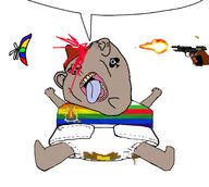 arm blood boykissersilly_cat bulgaria bulge bulgy clothes ear faggot grey_skin gun hair meta:op_took_a_selfie_of_xerself open_mouth pride_flag queen_of_spades soyjak speech_bubble speech_bubble_empty subvariant:kranos subvariant:pissbaby variant:impish_soyak_ears // 2733x2455 // 1.1MB
