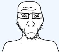 glasses sad soyjak variant:chudittical // 396x350 // 5.8KB