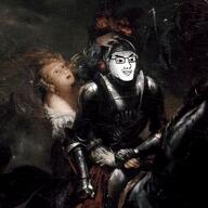 animated chin classical_art_parody closed_mouth female glasses hair horse horseback_riding music smile smug sound soyjak variant:chudjak // 720x720, 25.6s // 1.9MB