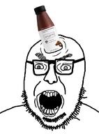angry crooked_teeth glasses horn open_mouth soy soyjak soylent stubble template unicorn variant:volcanojak // 677x917 // 81.6KB