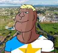 blond blue_eyes boa_vista brazil city flag:roraima flag_shirt roraima smile star_(symbol) subvariant:brazilaryan subvariant:brazilmutt variant:meximutt // 888x818 // 625.2KB