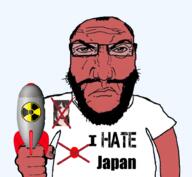 angry anime arm balding beard bomb clothes cross hand i_hate japan jewpanese nuclear red_skin subvariant:science_lover text tshirt variant:markiplier_soyjak // 1017x935 // 468.5KB