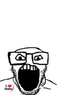chemistry glasses i_love no_eyebrows open_mouth science soyjak stubble text variant:markiplier_soyjak // 598x1000 // 129.6KB
