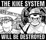 2soyjaks 4chan artillery closed_mouth clothes ear face_paint glasses hair hat helmet howitzer judaism lets_go_brandon m110_howitzer m1_helmet meme military smile soyjak stubble subvariant:wholesome_soyjak tank text variant:brandon variant:gapejak watermark // 809x697 // 125.8KB