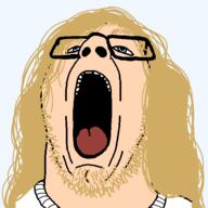 a10_eyes blond blue_eyes death_grips eyes_like_the_o-o-cean glasses long_hair meta:tagme open_mouth soyjak stubble tongue transparent_background variant:phillip zach_hill // 600x600 // 59.2KB