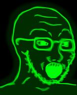 central_intelligence_agency glasses glowie glowing green open_mouth shaking soyjak stubble variant:soyak // 650x800 // 293.5KB