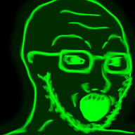 central_intelligence_agency glasses glowing green open_mouth shaking soyjak stubble trend:glowie variant:soyak // 650x800 // 293.5KB