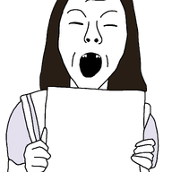 arm asian brown_hair child closed_eyes clothes female hair hand holding_object open_mouth paper small_eyes soyjak variant:miss_aznpaper // 1132x1699 // 37.3KB