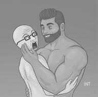 beard glasses gray_skin nas:gigachad open_mouth variant:soyak white_skin // 576x571 // 213.1KB