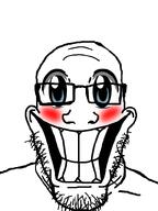 anime_eyes beard big_teeth blue_eyes blush glasses grin happy meta:not_oc stubble variant:markiplier_soyjak // 600x800 // 43.2KB
