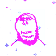 beard forehead_lines gif_animation glasses music rave smile soyjak variant:whiteboardjak white_background // 413x413 // 252.0KB