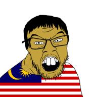 brown_skin clothes country flag glasses hair malaysia open_mouth sea_nigger seanigger small_eyes soyjak stubble variant:feraljak // 1500x1500 // 48.9KB