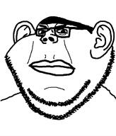 angry chud closed_mouth ear glasses hair merge series:chuddified_soyjaks series:fusionjaks soyjak stubble subvariant:impish_chudjak_ears thick_eyebrows variant:chudjak variant:impish_soyak_ears // 600x704 // 52.0KB