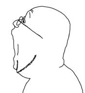 bald eyebrows forehead_wrinkles gaping_mouth glasses neck no_ears open_mouth profile side side_profile side_view stubble subvariant:gapejak_side template variant:gapejak // 867x952 // 5.8KB