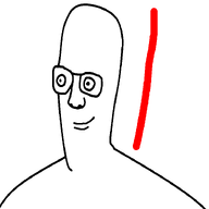 bald closed_mouth glasses soyjak variant:headjak white_background