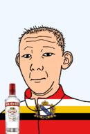 1864 alcohol animal bird bottle closed_mouth clothes crown ear flag flag:kursk_oblast hair kursk_oblast neutral oblast pun russia smirnoff soyjak text track_suit transparent transparent_background variant:kuzjak vodka white_skin // 810x1192 // 169.7KB