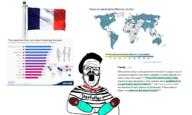 baby beret black_skin cuck cuckold cuckoldy france holding_object moustache statistics stepfather striped_clothing text variant:a24_slowburn_soyjak wikipedia // 2745x1640 // 1.2MB