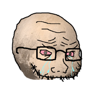 bloodshot_eyes crying dwarf_planet glasses no_jaw no_mouth planet pluto solar_system soyjak space stubble subvariant:crying_soyak_ears2 variant:soyak // 746x825 // 363.2KB