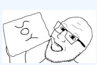 arm bag drinking glasses holding_object open_mouth soy soyjak stubble text variant:msgjak // 2115x1411 // 106.7KB