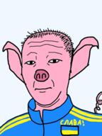 closed_mouth clothes ear flag hair kuz neutral pig pink_skin snout soyjak tail track_suit ukraine variant:kuzjak // 450x600 // 42.7KB